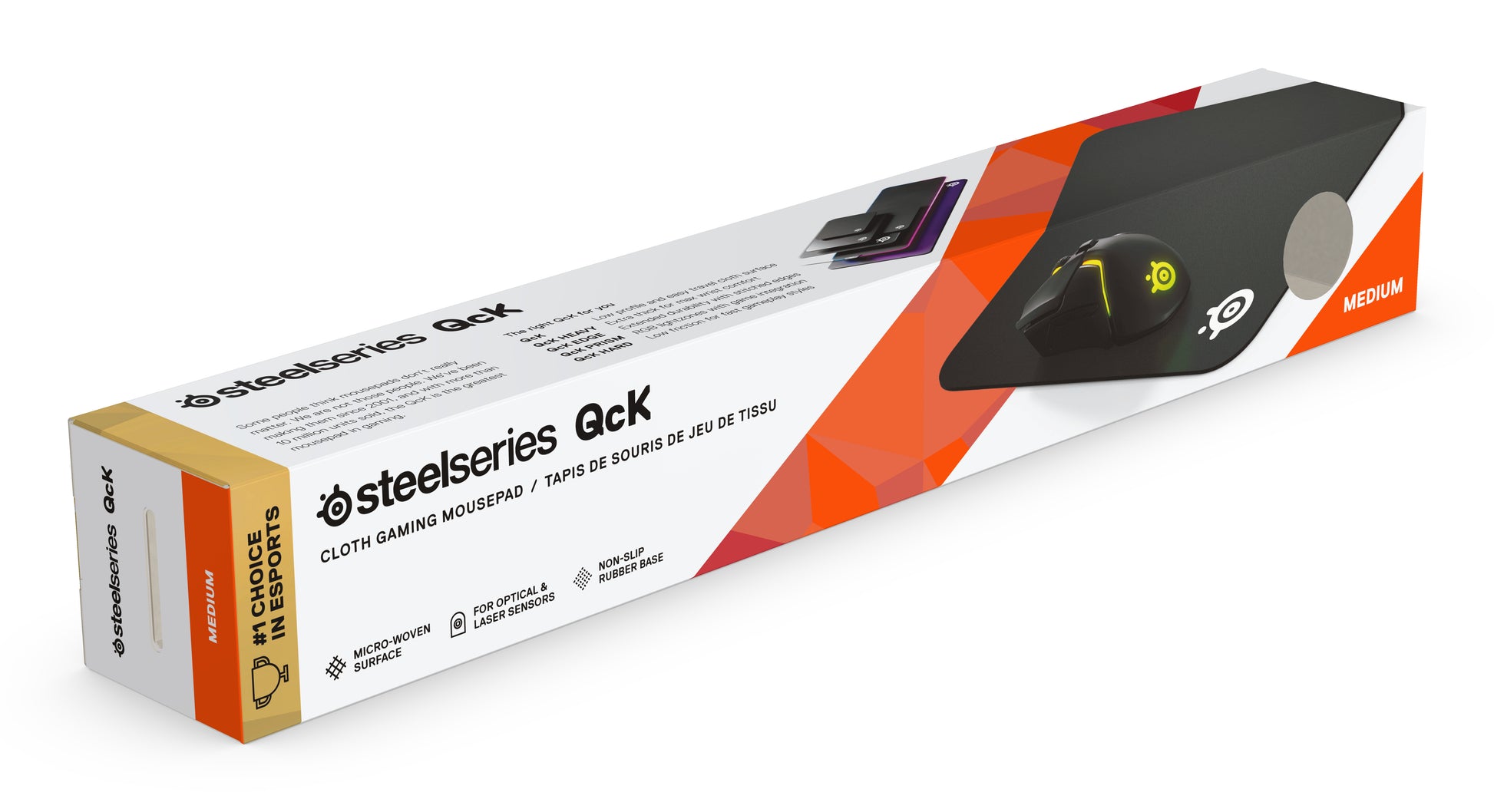 SteelSeries QcK+ – Mauspad – 450 × 400 mm, Schwarz, Anti-Rutsch-Basis