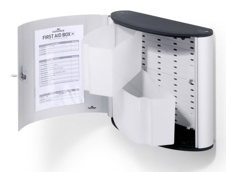 Durable Erste-Hilfe-Kasten M – leer, inkl. Wandhalterung, silber