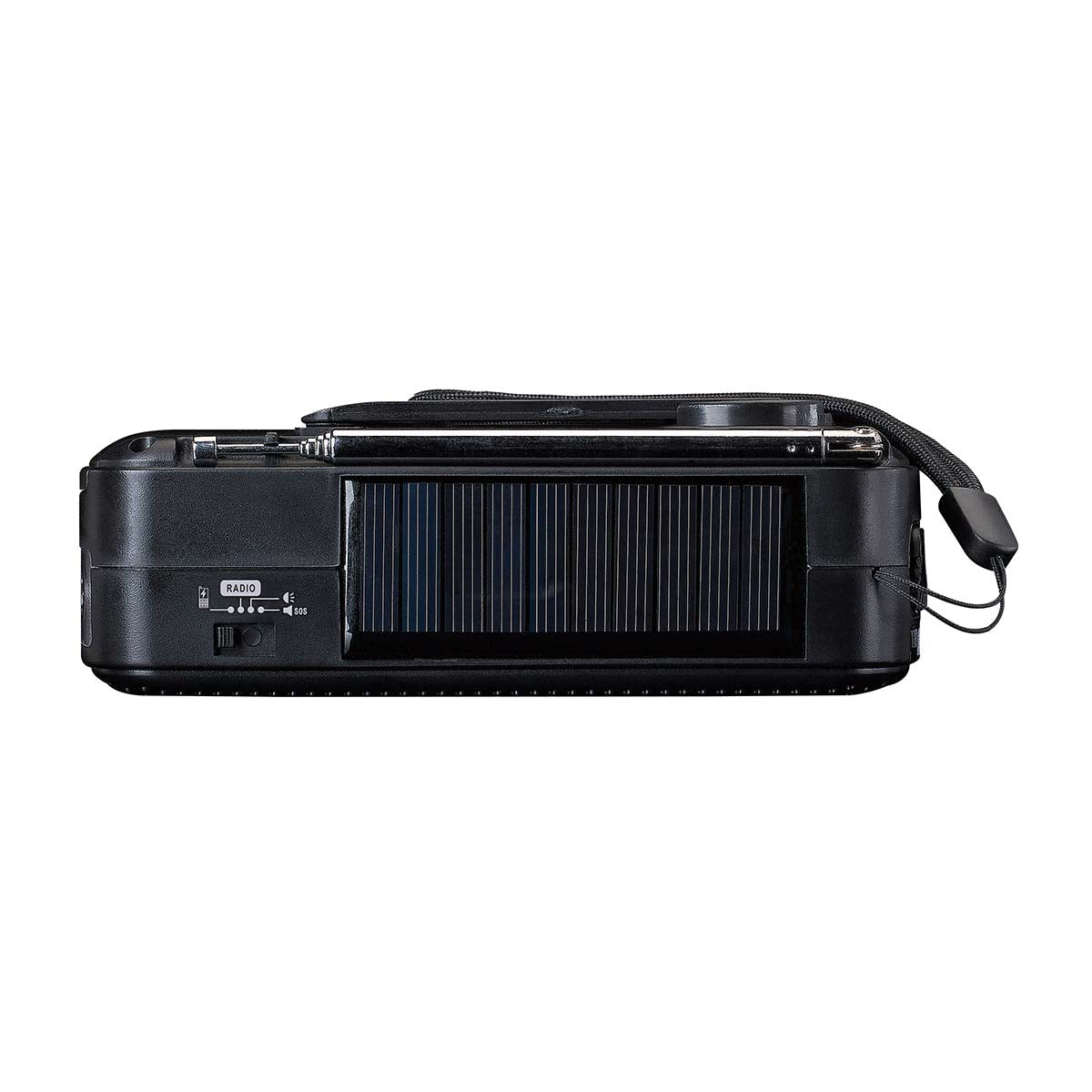 Lenco MCR-113BK – Tragbares Radio, UKW, Kurbel/Dynamo, Solar-/USB-C-Ladung, Powerbank, Lampe – Schwarz