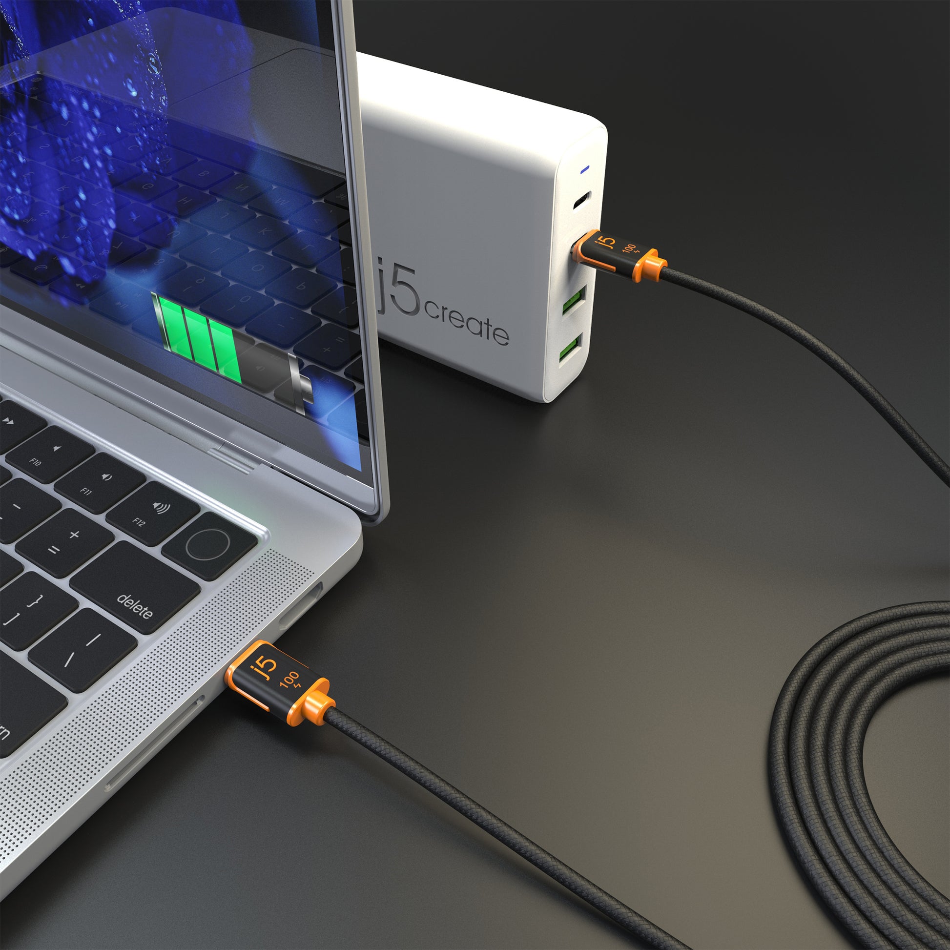 j5create USB-Kabel, USB-C, 3 m, Lade-/Datenkabel