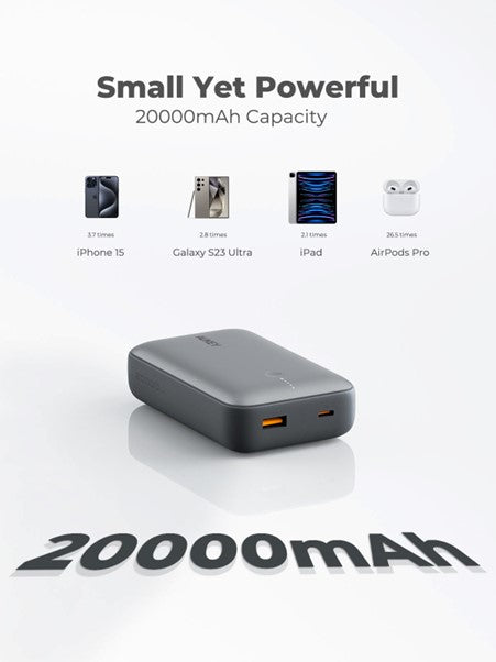AUKEY Powerbank 20000 mAh, PD 20 W, Grau