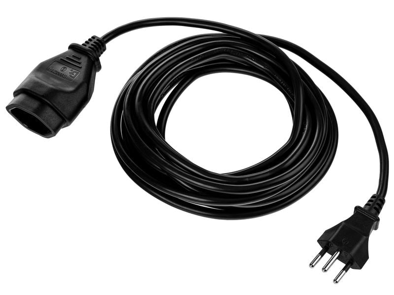 Furber. Verlängerungskabel – T12–T13, 5 m, H05VV‑F, 3×1 mm², Schwarz, 2er-Set