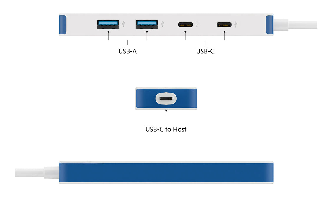 Targus HyperDrive Flex 4 Port USB-Hub – USB-C, 4× USB-A, 4× USB-C, für Windows/Mac