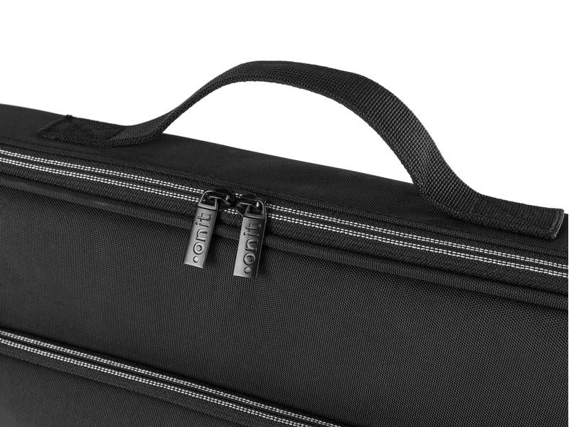 ONIT Notebook-Tasche bis 14,1" – Trolley-Band, abnehmbarer Schultergurt – Schwarz