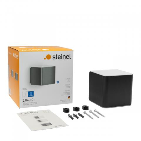 STEINEL Aussenwandleuchte – 319 lm, 9,1 W – Warmweiss, 3000 K – IP44 – Netzbetrieb – Anthrazit – Kunststoff