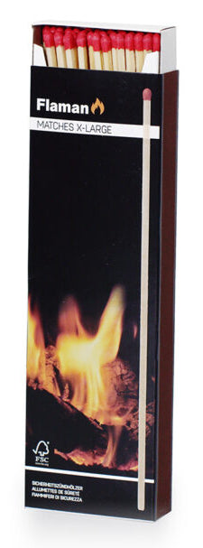 Flaman Streichhölzer 60 Stk., 28 cm, Espe (FSC), schwarz