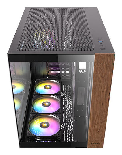 Antec CX800 – PC-Gehäuse – Midi Tower, ATX, Schwarz/Holz, Seitenfenster, 3×120 mm Lüfter, 2×3,5"+2×2,5"