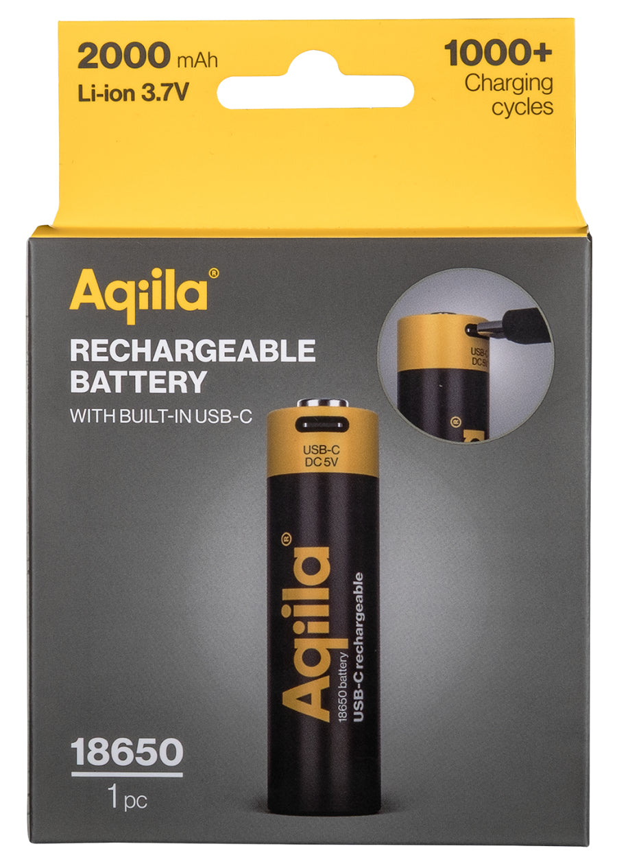 Aqiila 18650 Akku – Li-Ion, 2000 mAh, 3,7 V – 1 Stk.
