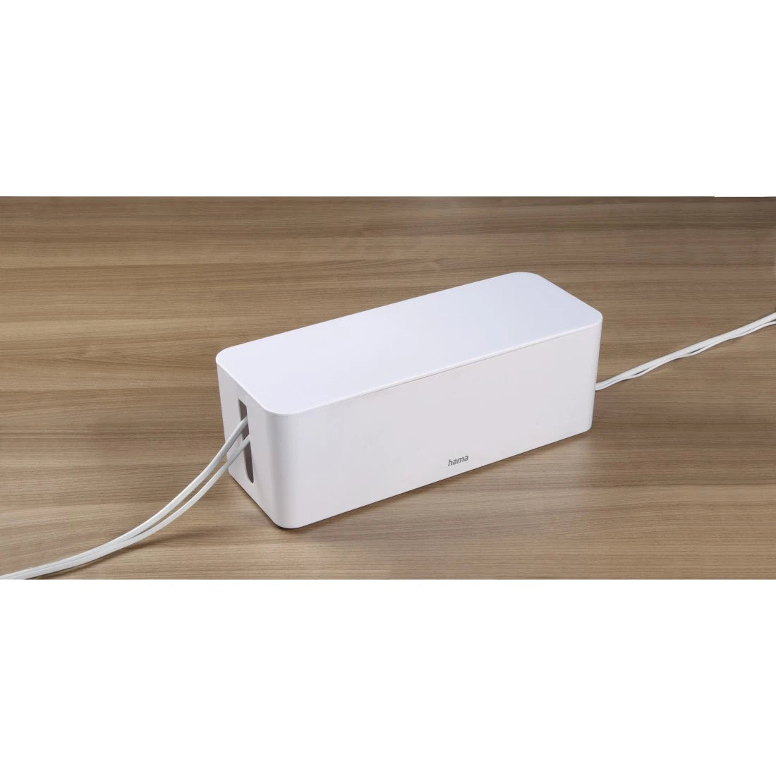 Hama Kabelbox – 406 × 156 mm, Kunststoff, Weiss, zuschneidbar, für Kabel bis Ø 20 mm