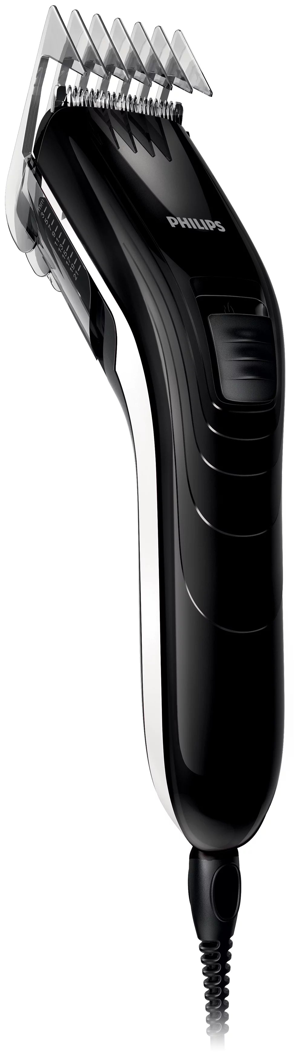 Philips Haarschneider SuperEasy QC5115/15 – Netzbetrieb, 11 Schnittstufen, Kammaufsatz – Schwarz/Weiss