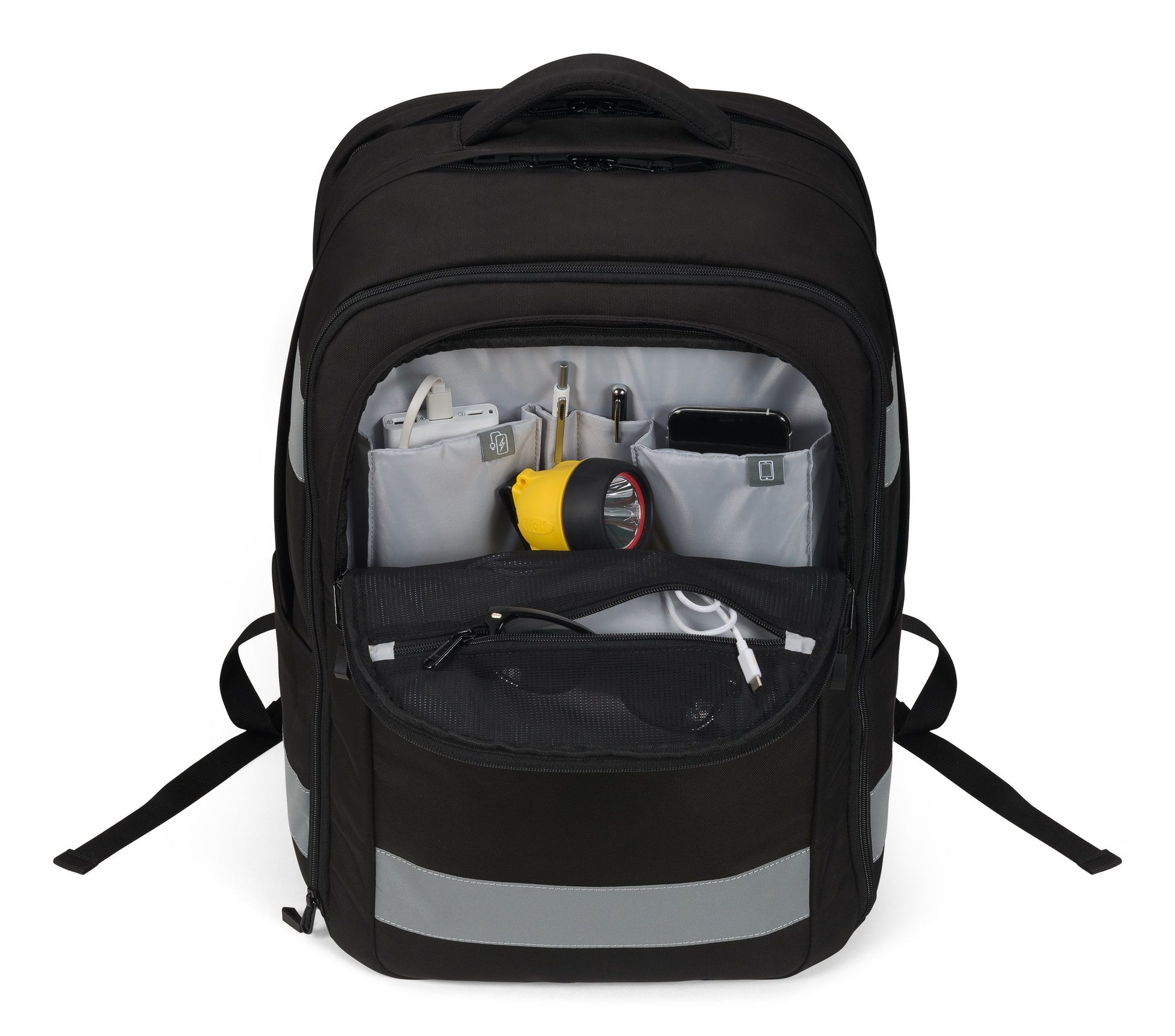 DICOTA REFLECTIVE – Freizeit-Rucksack – 32–38 l, schwarz, reflektierend