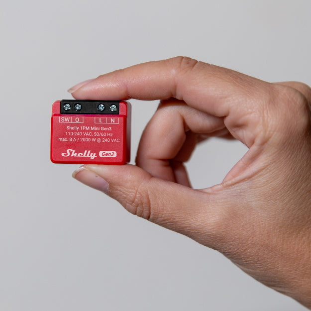 Shelly 1PM Mini Gen3 – Smart-Steckdose – WLAN, 8 A, Verbrauchsmessung – für Amazon Alexa, Google Assistant
