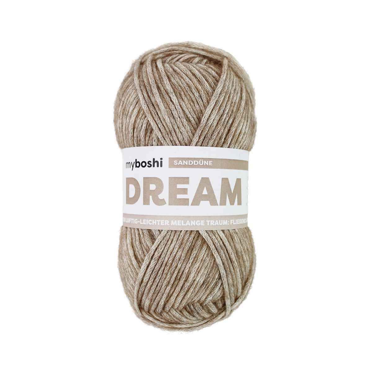 myBoshi Dream Wolle Hellbraun meliert – 50 g, 95 m, Nadel 5 mm, 76% Baumwolle/22% Baby Alpaka/2% Merino, 1 Stk.