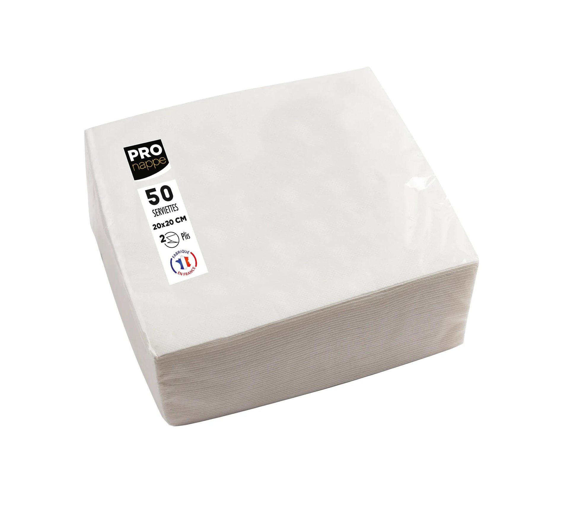 PRONAPPE Servietten – weiss – 20 × 20 cm, 2-lagig – 50 Stück