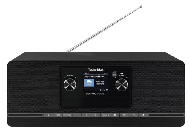 TechniSat DigitRadio 372 CD BT – DAB+/UKW-Tischradio, Bluetooth, CD – Schwarz