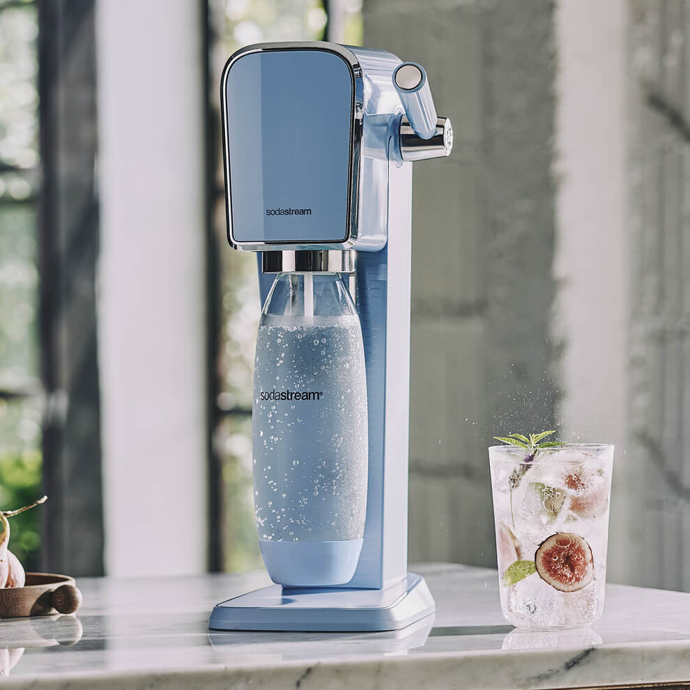 SodaStream Art Wassersprudler – inkl. 1 Flasche (Kunststoff), CO₂-Zylinder 60 l inkl., Blau