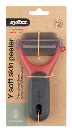 Zyliss Pendelschäler, Edelstahlklinge, Kunststoffgriff, Rot, spülmaschinenfest, für Gemüse