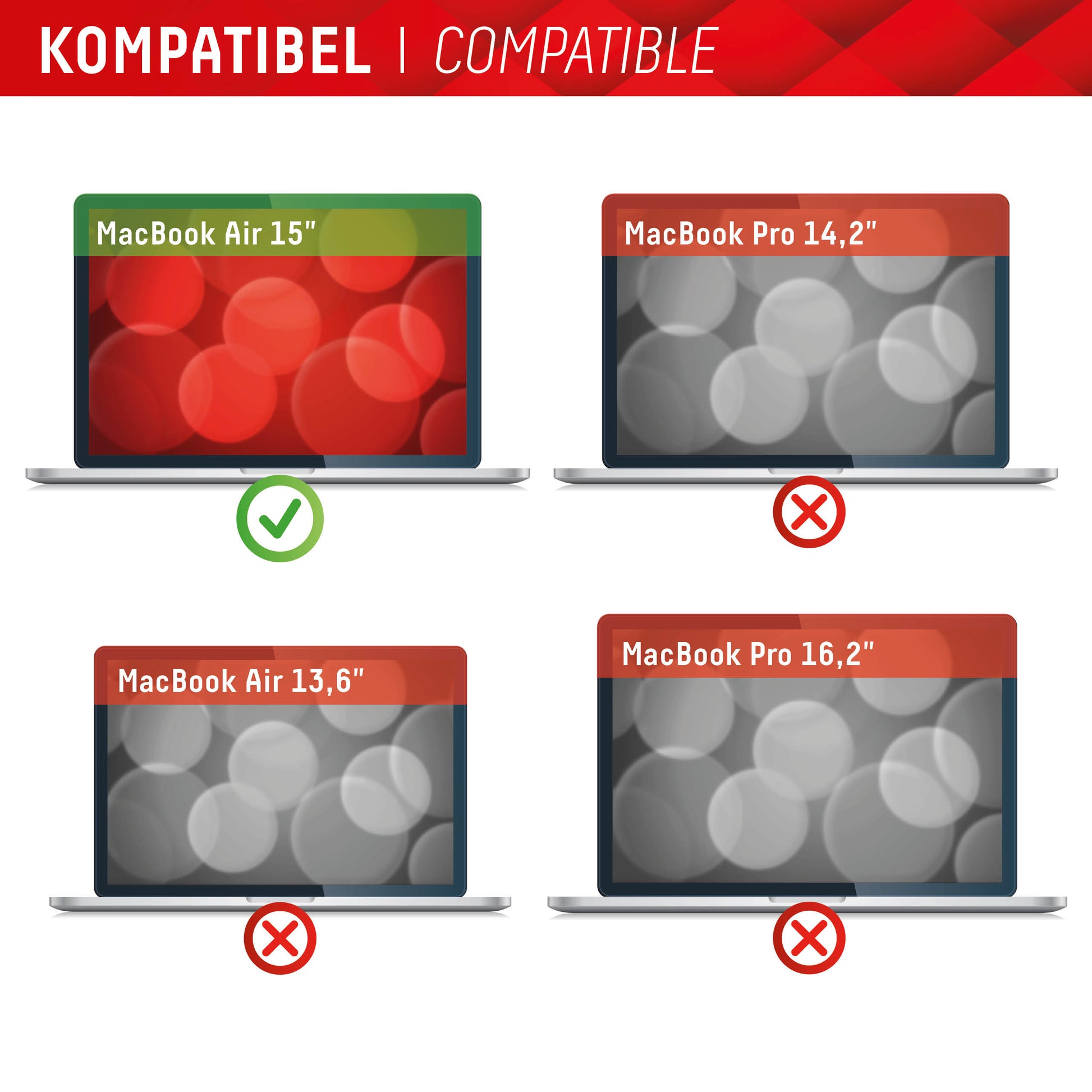 E.V.I. Magnetischer Blickschutzfilter für Apple MacBook Air 15" – 336 × 220 mm, rahmenlos