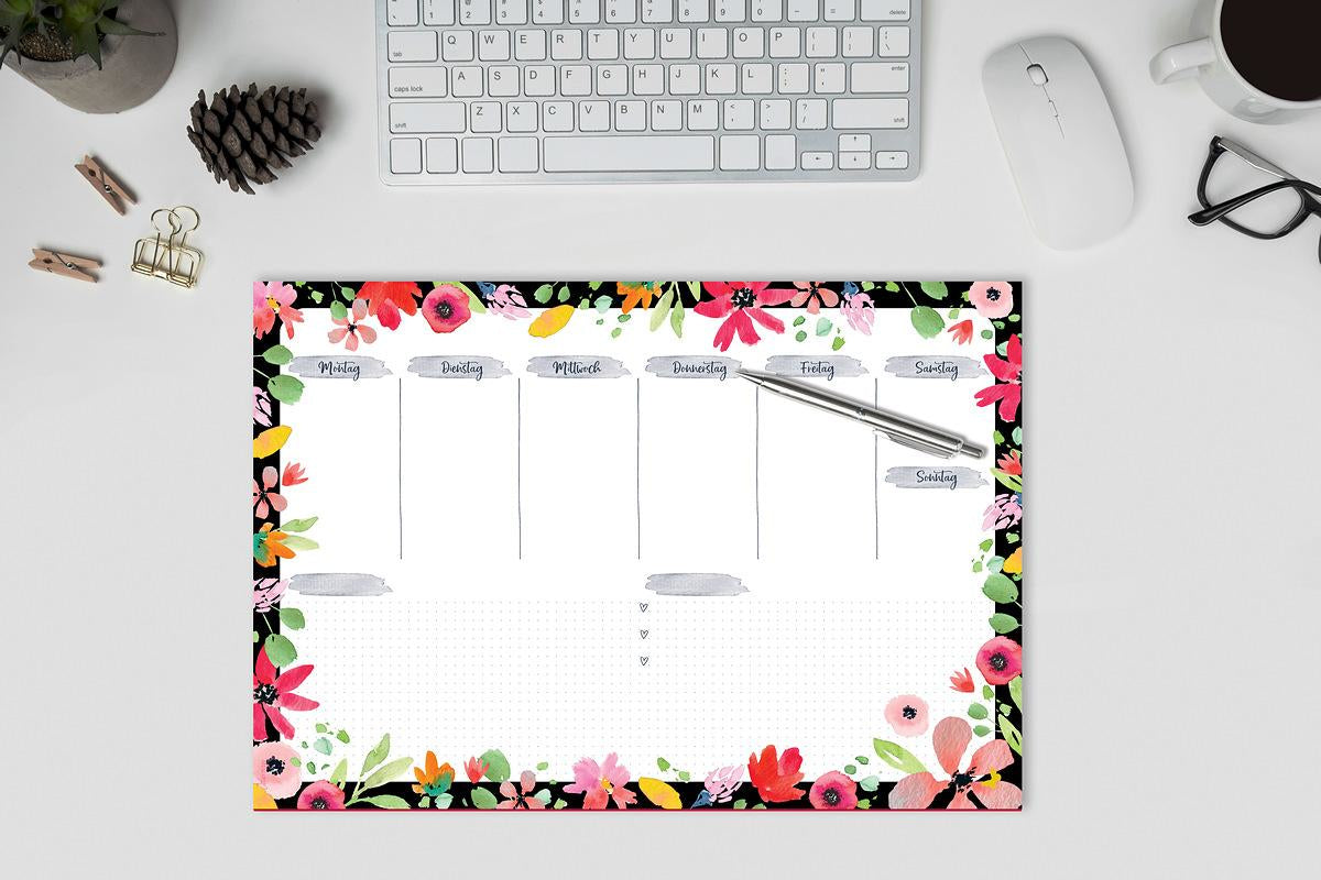 Sigel JOLIE Wochenplaner – undatiert, A3, Flower Love
