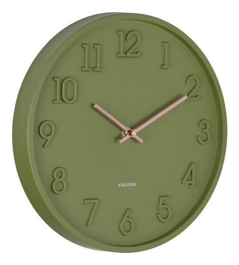 Karlsson Wanduhr Calma – Ø 30 cm, grün, Kunststoff