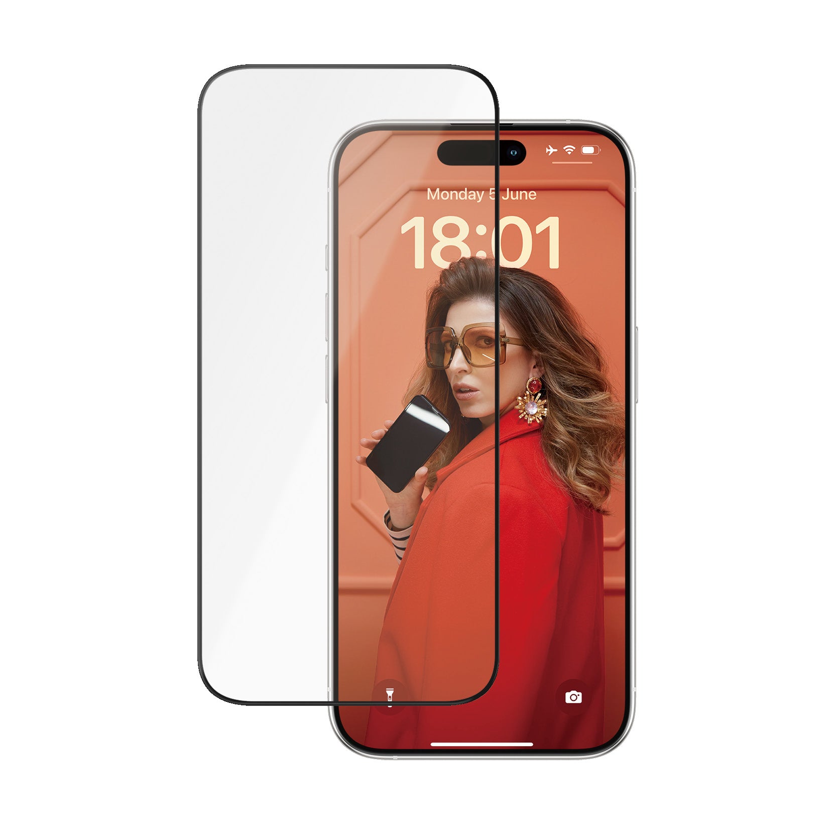 PanzerGlass Displayschutz (Panzerglas), Ultra-Wide Fit – für iPhone 15 Pro – mit Applikator