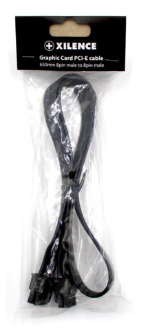 Xilence PCI-E Stromkabel – PCI-E 8-polig zu PCI-E 8-polig, 0,65 m, schwarz, für X-Serie und A+III-Serie Netzteile