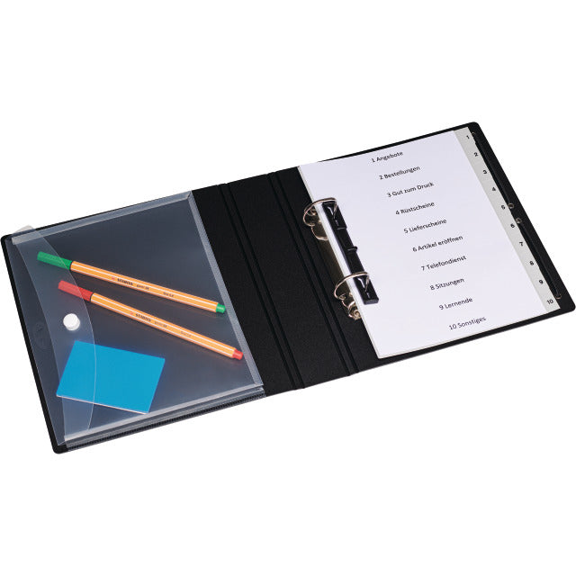 Kolma Zeigebuch – A5 Hochformat – 2-Ring Bügelmechanik, Ø 30 mm, Rücken 40 mm – Schwarz, recyclingfähig