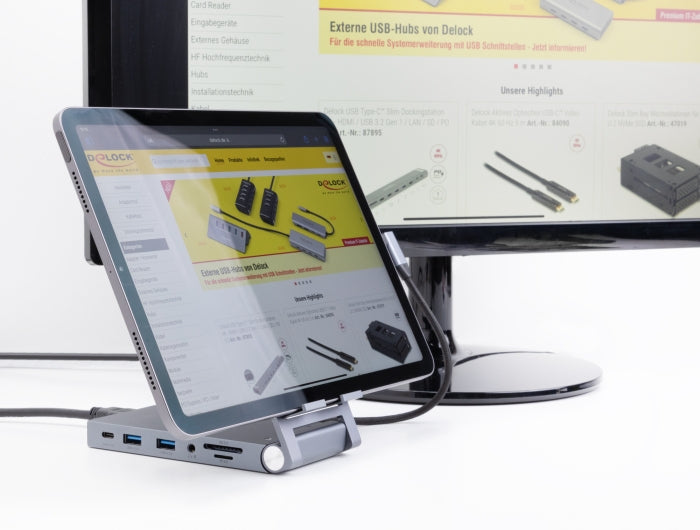 DeLOCK 88199 Dockingstation – USB-C, 1× HDMI, 2× USB-A, 2× USB-C, 60 W PD, 3,5 mm Audio, für Windows/Mac/Linux