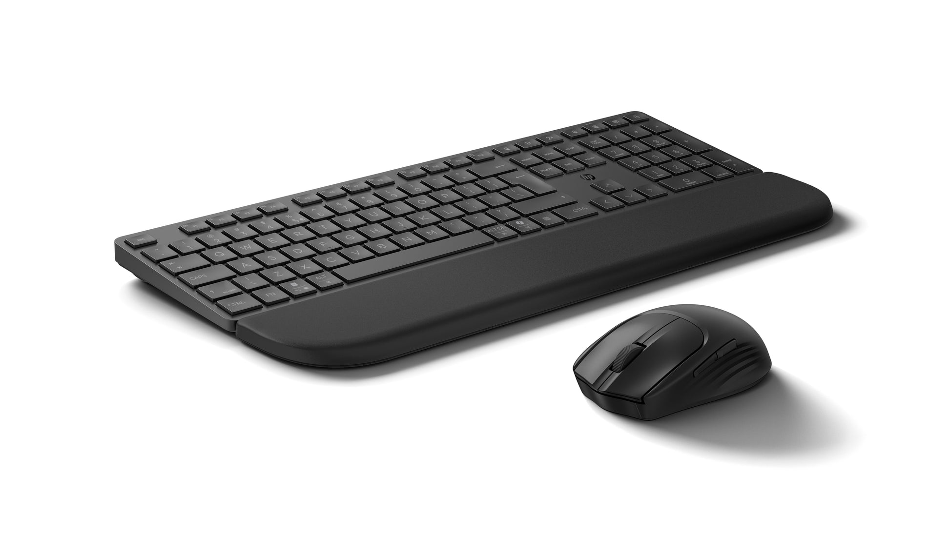 HP Tastatur- und Maus-Set – Bluetooth & 2,4 GHz (USB-A) – mit Handballenauflage, leise Tasten – schwarz