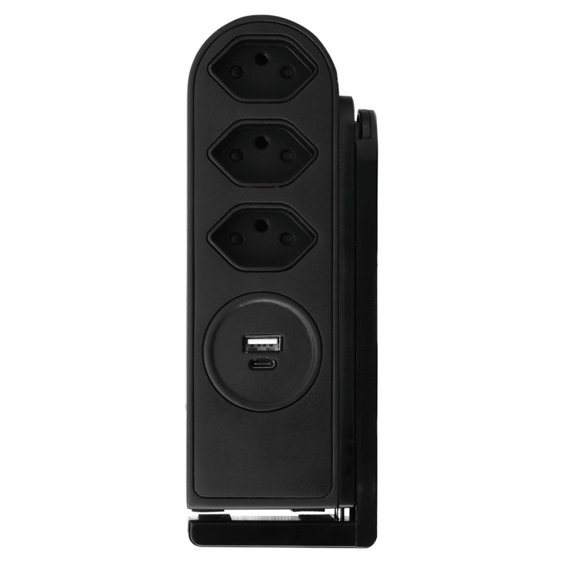 Steffen Tischsteckdosenleiste 50 00092 SW – 1,50 m, Kunststoff, Schwarz, mit USB-C, 1er-Pack, für Typ J