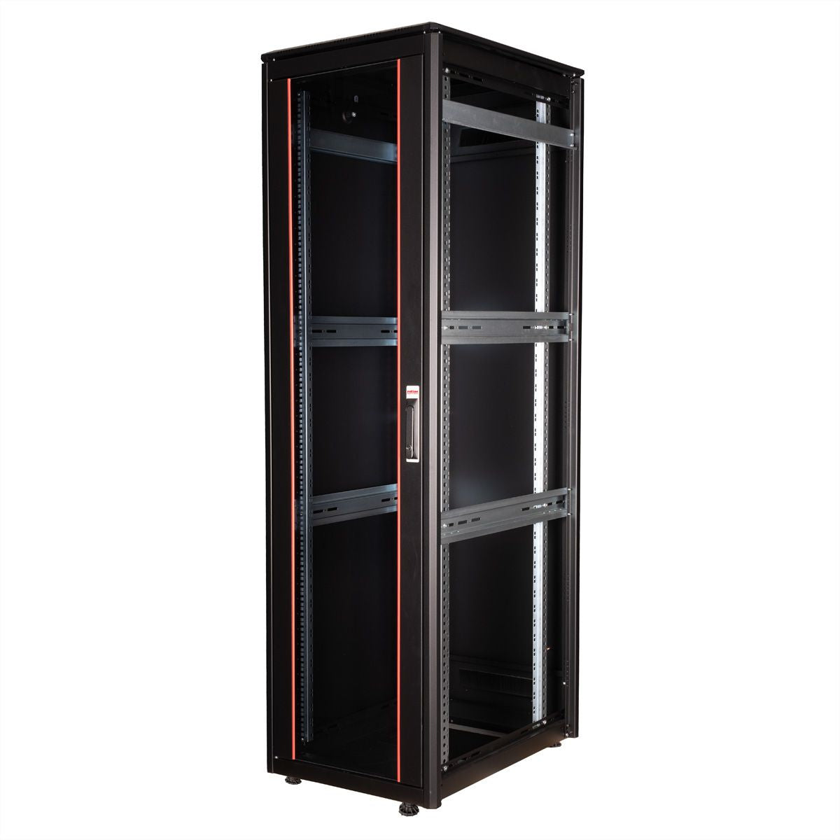ROLINE Pro – 19" Netzwerkschrank 42U, IP20, abschliessbar, 600 × 800 × 2053 mm, schwarz, Stahl