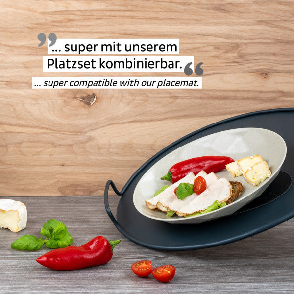 Silwy Frühstücksteller S0TE-1407-2-S – 2er Set, Ø 24 cm, H 3,7 cm, Kunststoff, Beige, stapelbar