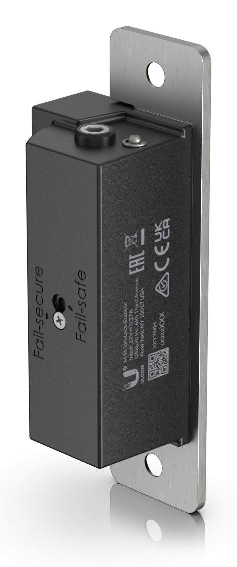 Ubiquiti Elektrischer Türöffner UACC-Lock-Strike-Secure-15mm – 40 × 35 × 124 mm, silber