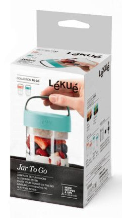 Lékué Lunchbecher 884948 – 400 ml, Ø 9,2 cm, Kunststoff (Tritan), Türkis, mikrowellengeeignet
