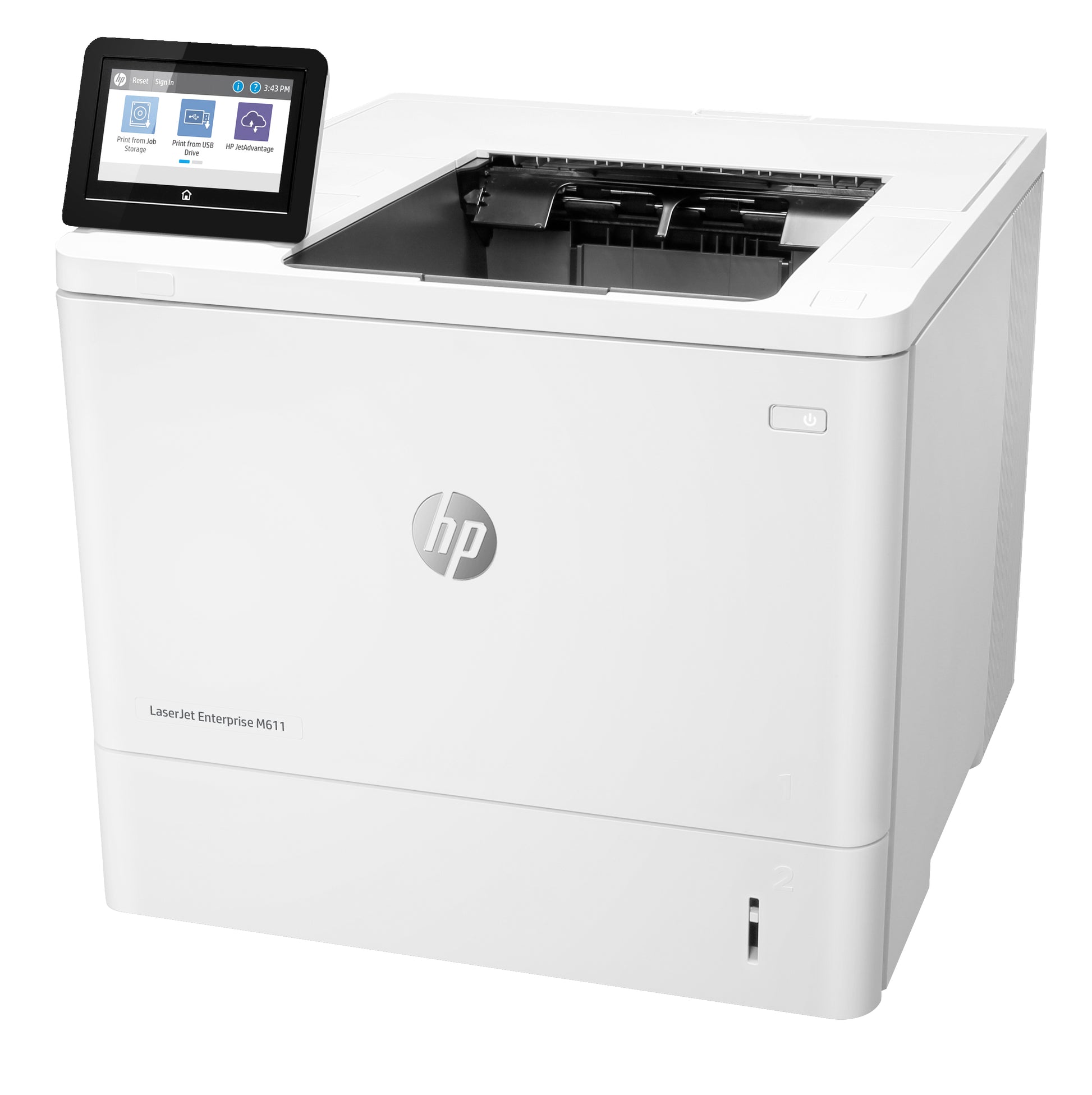 HP LaserJet Enterprise M611dn – A4, S/W, Duplex, 61 S./Min., 1200 × 1200 dpi, WLAN/LAN/USB, Papier: 650 Blatt