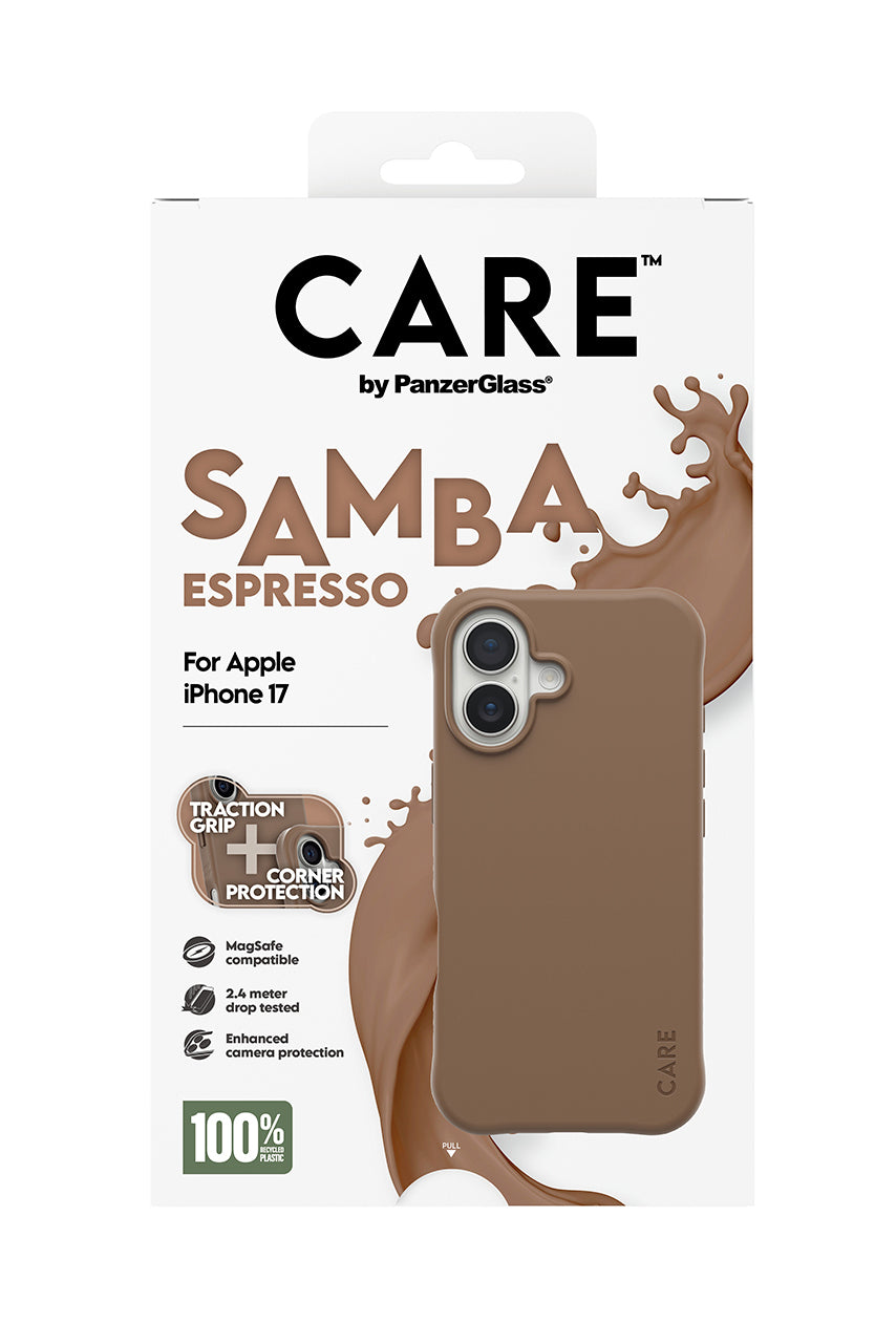 PanzerGlass Backcover CARE Samba – für Apple iPhone 17 – Espresso – TPU, MagSafe-kompatibel