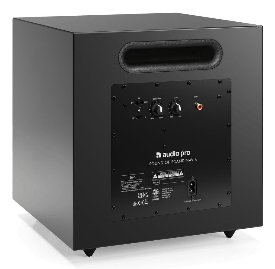 Audio Pro SW-5 – Subwoofer – für AV-Receiver mit Sub-Ausgang, Stereoanlagen und mehr, schwarz
