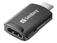 Sandberg USB-C zu HDMI Adapter – 4K (3840 × 2160), Aluminium, Schwarz