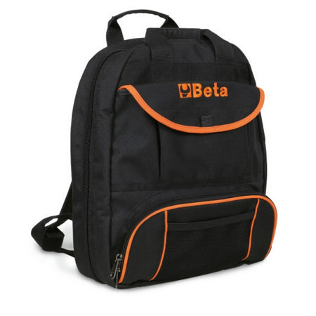Beta C5S Werkzeugrucksack – leer, mit Schultergurt, schwarz/orange, Polyester, B 310 × H 390 × T 120 mm