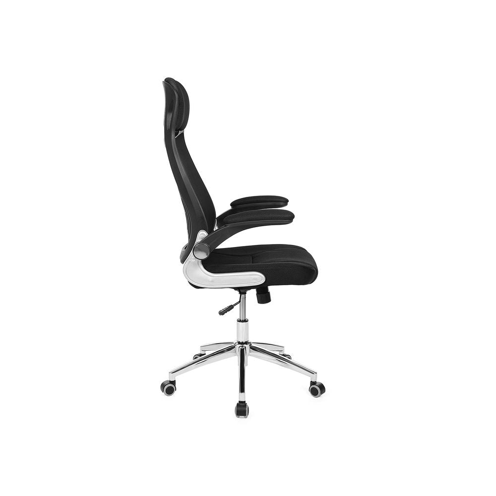 Songmics OBN86BK Bürostuhl – Netzrücken – Schwarz, mit Kopfstütze, 45–54,5 cm, bis 150 kg