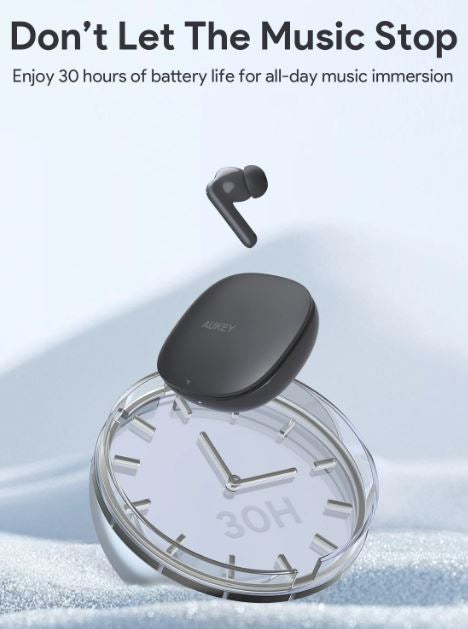 AUKEY Move EP-B2 – True Wireless In-Ear Kopfhörer – Bluetooth, ANC – Grau – bis 30 h