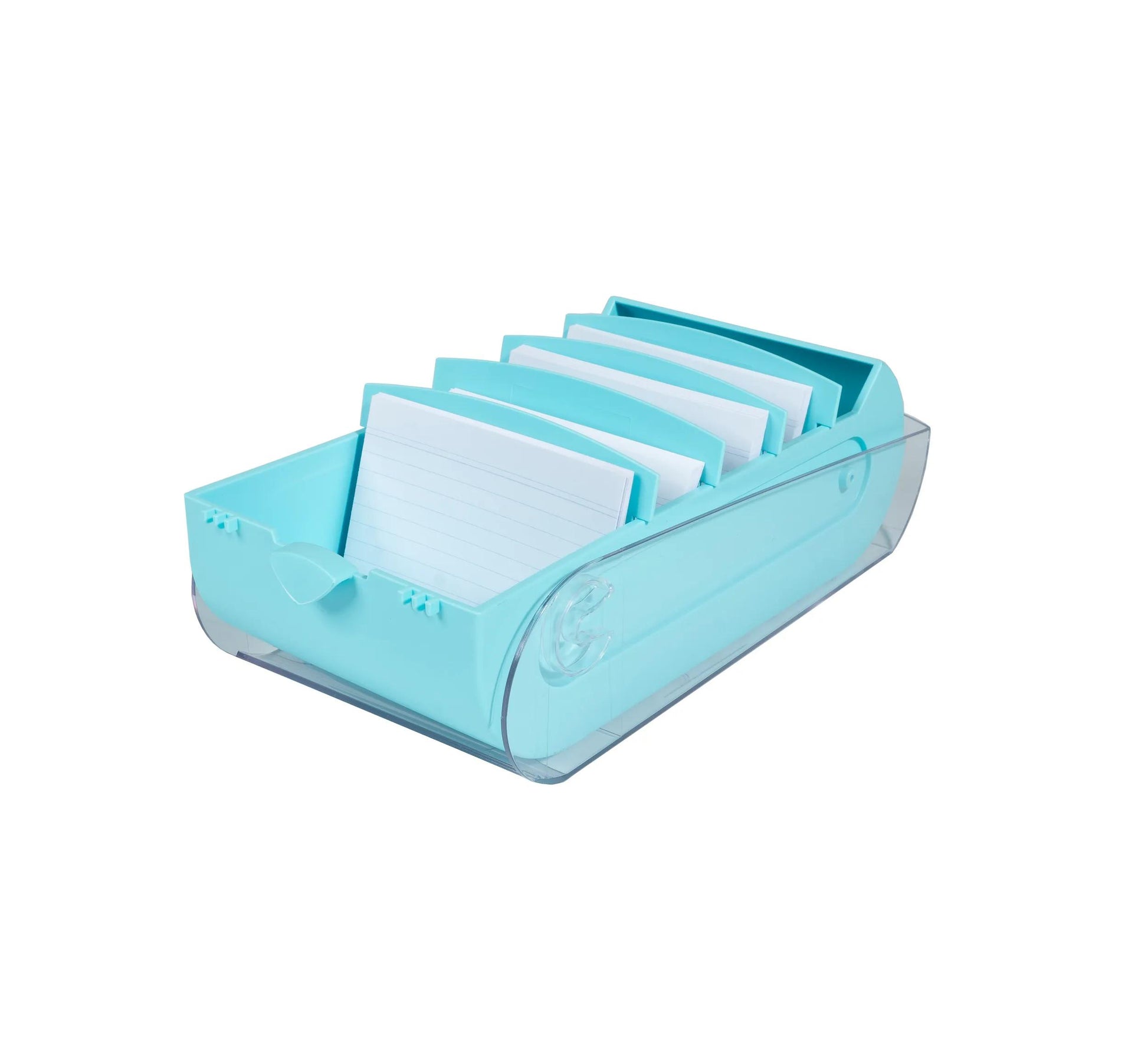 Exacompta Karteikasten BunnyBox – für A8 – mit Deckel, für 650 Karten, inkl. 100 Stk, türkis