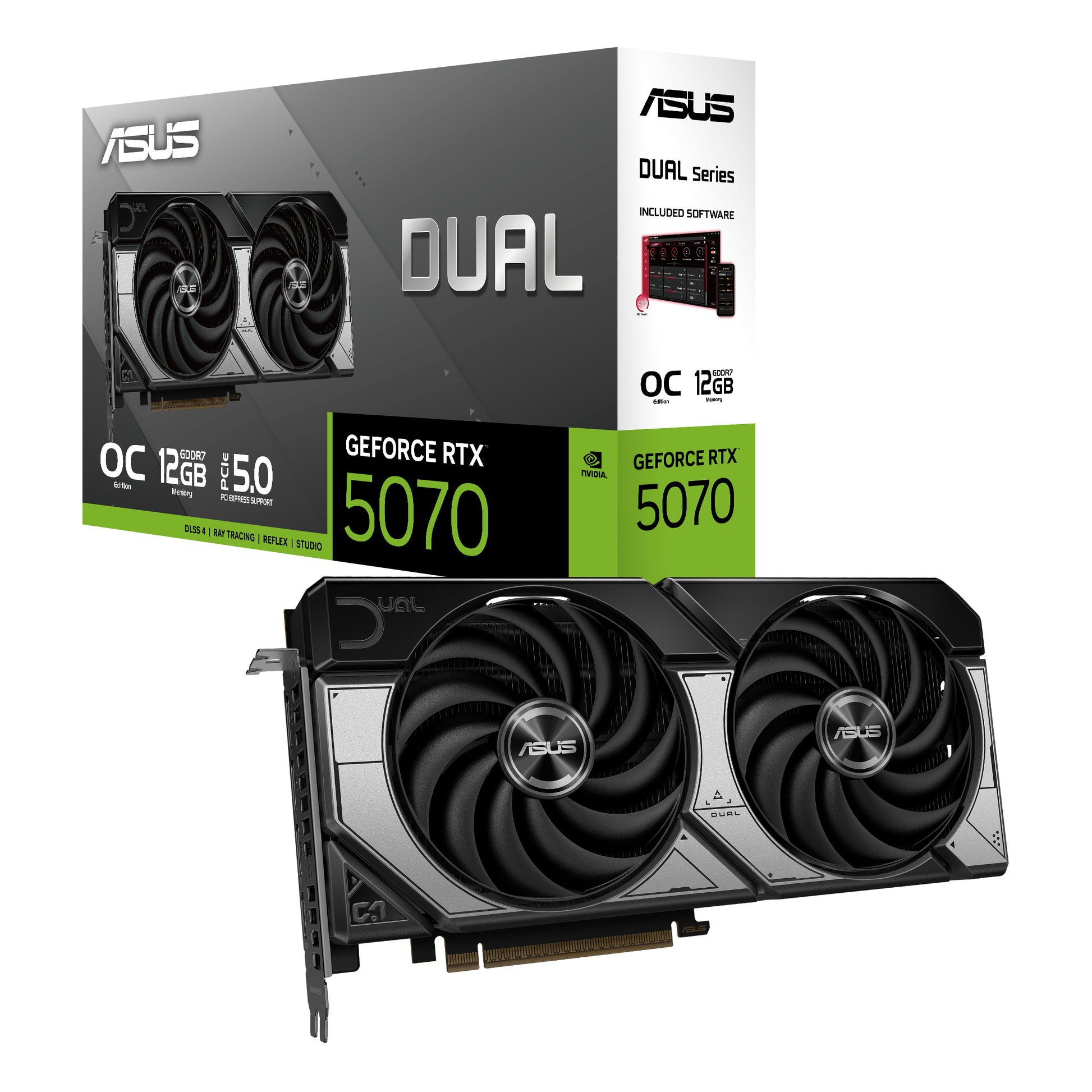 ASUS NVIDIA GeForce RTX 5070, 12 GB GDDR7, PCI Express 5.0, 3×DP/1×HDMI