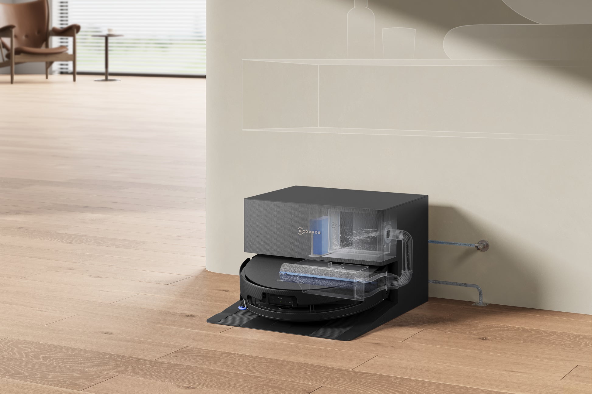 Ecovacs Deebot T90 PRO OMNI Saugroboter mit Absaugstation und Wischfunktion – 30000 Pa, 350 min, Höhe 98 mm