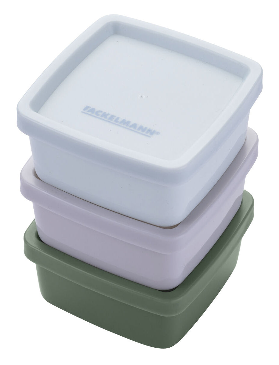 Fackelmann Lunchbox-Set 3-teilig, 7 × 7 × 3,5 cm, Kunststoff, gemischt