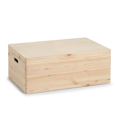 Zeller Present Aufbewahrungsbox (mit Deckel) – Holz (Kiefer) – Beige – mit Griff – 600 × 240 × 400 mm