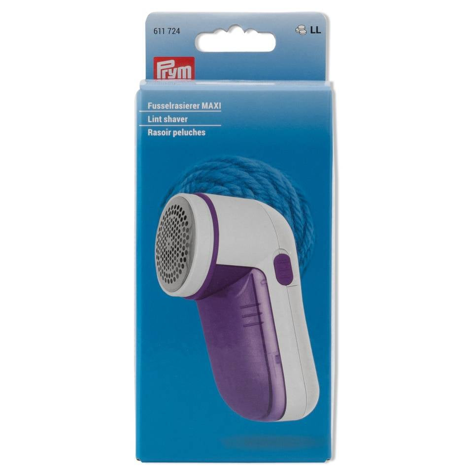 Prym Fusselrasierer Maxi – Batteriebetrieb – Kunststoff – Violett/Weiss – 6,7 × 6,5 × 15,0 cm