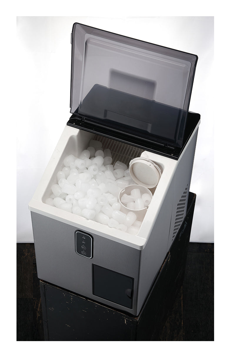 Ohmex Eiswürfelmaschine OHM-ICE-2418C – 18 kg/24 h, 1,7 l, schwarz/edelstahl