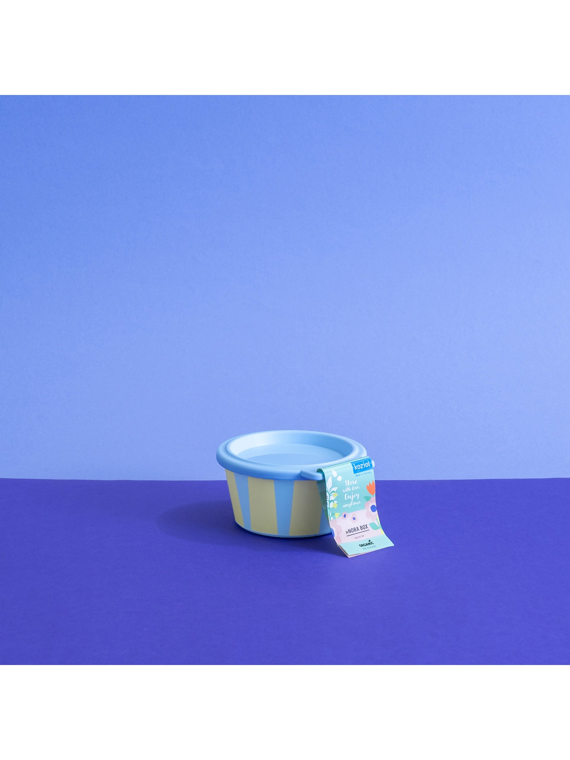 koziol Schüssel Nora – 250 ml, Ø 11 cm, H 5,7 cm, Kunststoff (biozirkulär), Blau/Gelb, spülmaschinenfest