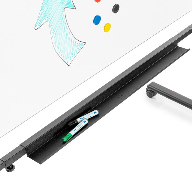 Rocada Whiteboard – 150 × 100 cm, lackierter Stahl, magnetisch, Melaminrahmen, mobil, drehbar